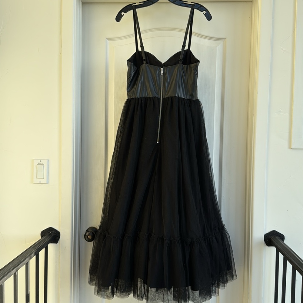 Essex Faux Leather & Tulle Dres - Picture 5 of 15